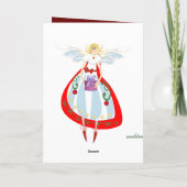 カートゥーンサンタフクロウと文字付きかわいいクリスマスカード シーズンカード (裏面)