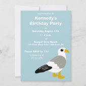 カートゥーンシーガル灰色、白、ライトブルーカスタム 招待状 (正面)