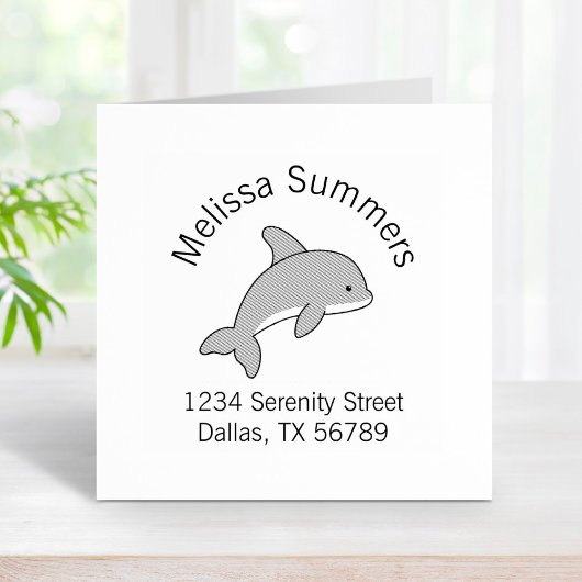 カートゥーンジャンピングドルフィンアドレス ラバースタンプ