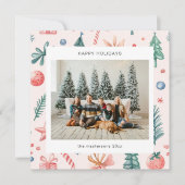 カートゥーンスタイルパステルイラストホリデーカード シーズンカード (正面)