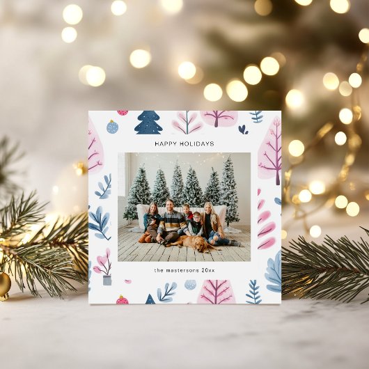 カートゥーンスタイルパステルイラストホリデーカード シーズンカード