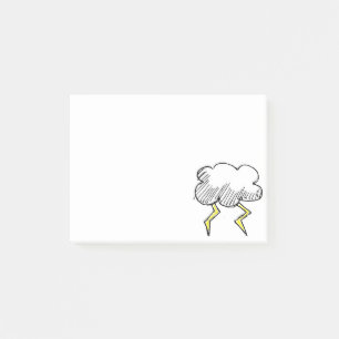 カートゥーンストームクラウド雨の日デザイン ポストイット