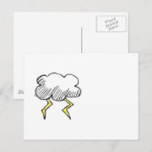 カートゥーンストームクラウド雨の日デザイン ポストカード (正面/裏面)