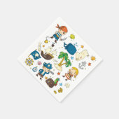 カートゥーンパイレーツアイランドシップ子供の誕生日ナプキンス スタンダードカクテルナプキン (角)