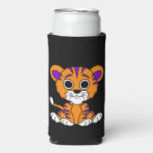 カートゥーンパープル&オレンジベビータイガー スリム缶クーラー (Seltzer正面)