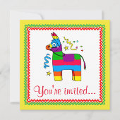 カートゥーンピナタ誕生日招待状 招待状 (正面)