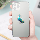 カートゥーンピーコックイラストレーション シール (スマートフォン)