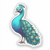 カートゥーンピーコックイラストレーション シール (正面)