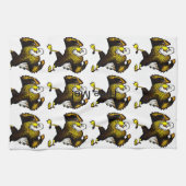 カートゥーンファイティングイーグル キッチンタオル (横)