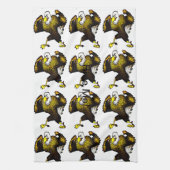 カートゥーンファイティングイーグル キッチンタオル (縦)