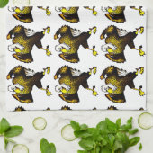 カートゥーンファイティングイーグル キッチンタオル (折り畳み)