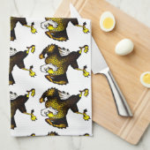 カートゥーンファイティングイーグル キッチンタオル (四つ折り)