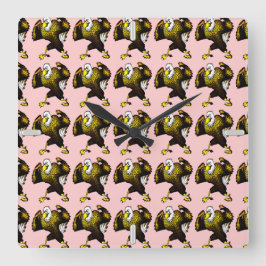 カートゥーンファイティングイーグル スクエア壁時計