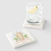 カートゥーンファミリー懇親会モノグラム ストーンコースター (横)