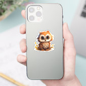 カートゥーンフクロウイラストレーション シール (スマートフォン)