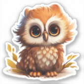 カートゥーンフクロウイラストレーション シール (正面)