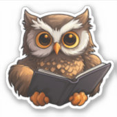 カートゥーンフクロウイラストレーション シール (正面)