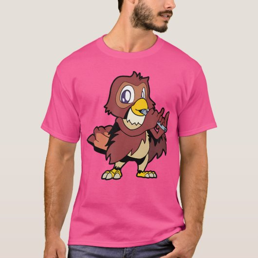 カートゥーンフクロウ – Flute Player Tシャツ (正面)