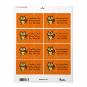 カートゥーンフクロウ(tan) ラベル (フルシート)