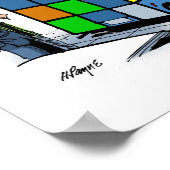 カートゥーンプリント日産キューブ ポスター (角)