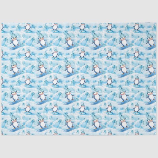 カートゥーンペンギンサーフィン 薄葉紙 (正面)