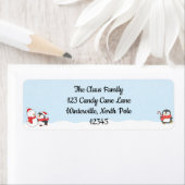 カートゥーンペンギンホリデーカード ラベル (インサイチュ)