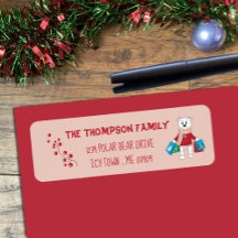 カートゥーンポーラーベアーピンクホリデイ差出人住所