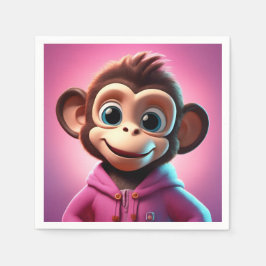 カートゥーンモンキースタンダードカクテルナプキン スタンダードカクテルナプキン