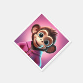 カートゥーンモンキースタンダードカクテルナプキン スタンダードカクテルナプキン (角)