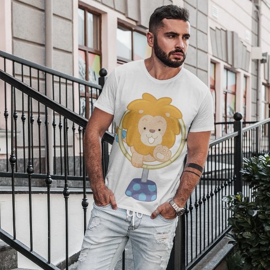 カートゥーンライオンの輪抜け Tシャツ