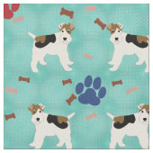 カートゥーンワイヤーキツネテリア ファブリック (クローズアップ)