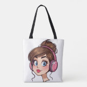カートゥーン女性トート トートバッグ (裏面)