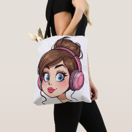カートゥーン女性トート トートバッグ