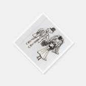 カートゥーン新婦/新郎紙ナプキンス スタンダードカクテルナプキン (角)