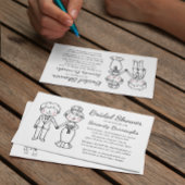 カートゥーン新郎新婦お洒落ブライダルシャワー インビテーションポストカード