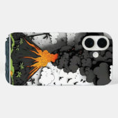 カートゥーン火山噴火とヤシの木のスマホケース Case-Mate iPhoneケース (裏面 (横))
