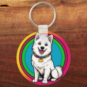 🐶 カートゥーン犬の首輪付きキーチェーン 🐶 キーホルダー (裏面)