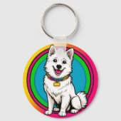 🐶 カートゥーン犬の首輪付きキーチェーン 🐶 キーホルダー (裏面)