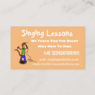 カートゥーン調のマイクで歌う面白いトカゲ 名刺