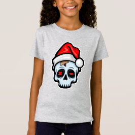 カートゥーン風クリスマススカル Tシャツ