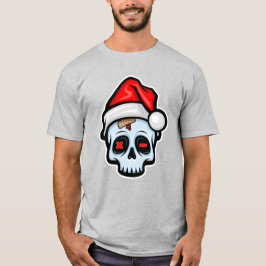カートゥーン風クリスマススカル Tシャツ