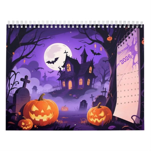 カートゥーン風ハロウィンアート カレンダー (カバー)