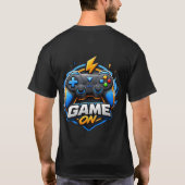 カートゥーン3DゲームコントローラーロゴTシャツデザイン Tシャツ (裏面)