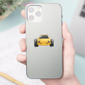 カートゥーン イエロー トゥーン カー シール (スマートフォン)