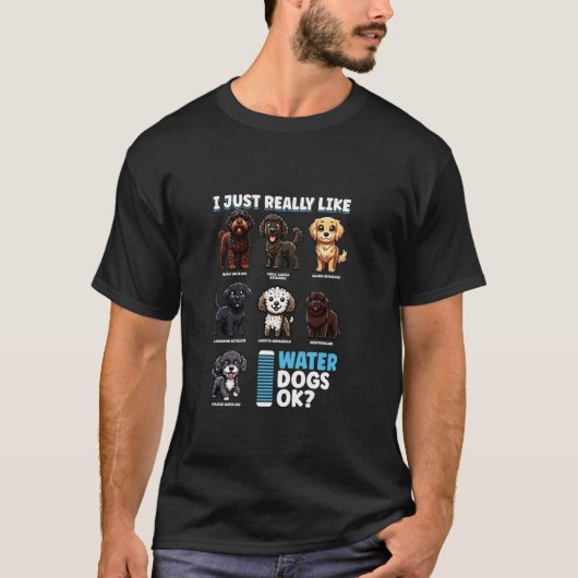 カートゥーン ウォーター ドッグ Tシャツ (正面)