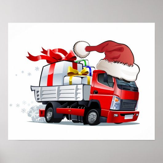 カートゥーン クリスマストラック ポスター (正面)