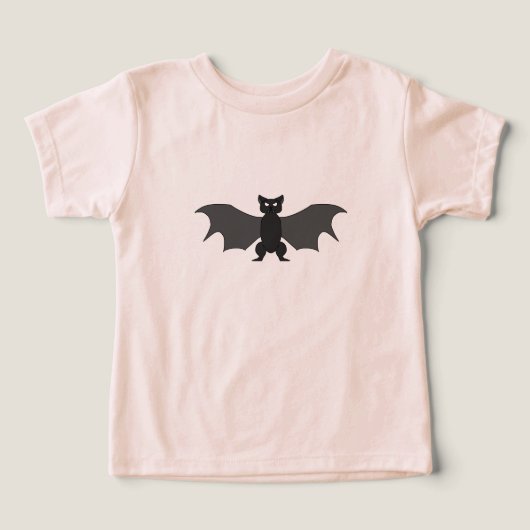 カートゥーン コウモリ ピーチ トドラーTシャツ (デザイン正面)