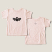 カートゥーン コウモリ ピーチ トドラーTシャツ (デザイン正面&裏面)