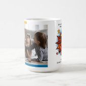 カートゥーン スタイル スーパーダッド 顔写真追加 父の日 コーヒーマグカップ (中央)