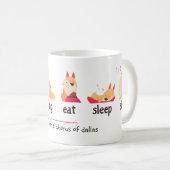 カートゥーン ドッグ 歌う 眠る 食べる コーヒーマグカップ (正面右)